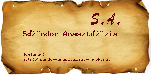Sándor Anasztázia névjegykártya
