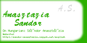 anasztazia sandor business card